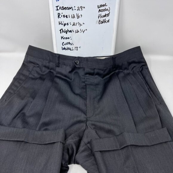 The Rodin Collection Mens Dark Gray Dress Slacks Wool Pleated Front Size 36 x 30 - Picture 7 of 16